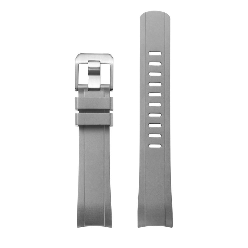 Horus Watch Straps Rubber Strap for Rolex Submariner - Arctic White, 40mm / Brushed Silver